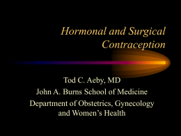 Hormonal and Surgical Contraception