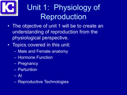 Unit 1: Physiology of Reproduction