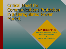 Critical Need for Communications Protection - GPR