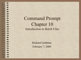 Command Prompt Chapter 6 Using DEL, DELTREE, RENAME …