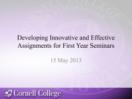 A Strategic Plan Cornell College 2013-2020