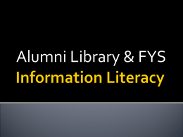 Information Literacy - Wentworth Institute of Technology