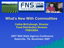 USDA Update for NC Foodservice Meeting