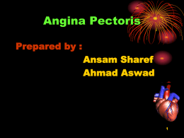 Medical management for the pt with angina pectoris