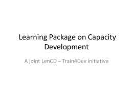 Learning Package on Capacity Development