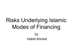 Risk Underlying Islamic Modes of Financing