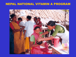 The National Vitamin A Program: Objective