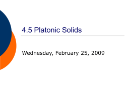 4.5 Platonic Solids - Bucknell University