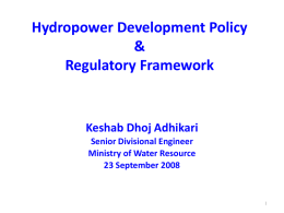 Hydropower Development Policies of Nepal: A Brief Assessment