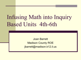 Infusing Math into Inquiry Based Units