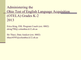 Administering the Ohio Test of English Language