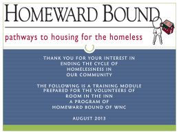Homelessness Happens - Homeward Bound of WNC
