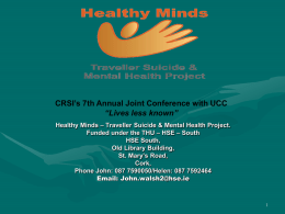 Healthy Minds - New Resources from CRSI Cork
