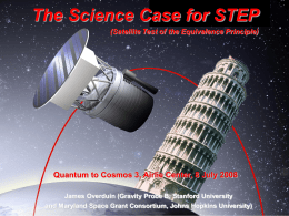 The Science Case for STEP - University of California, Los