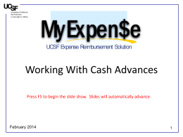 Working with Cash Advances