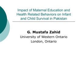Impact of Maternal Education and Health Related Behaviors