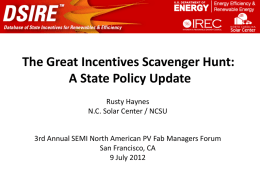 The Great Incentives Scavenger Hunt: A State Policy Update