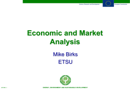 Economic and Market Analysis