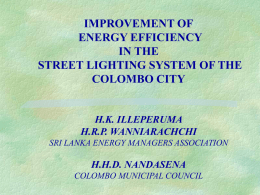 IMPROVEMENT OF ENERGY EFFICIENCY IN THE STREET LIGHTING