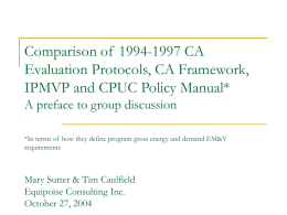 Comparison of 1994-1997 CA Evaluation Protocols, CA