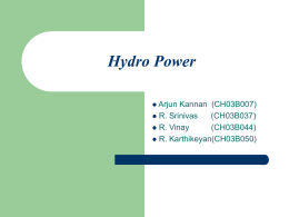 Hydro Power - Chemical Engineering, IIT