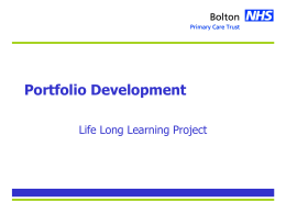 Portfolio Development - Bolton PCT