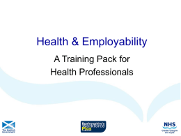 Health issues - Employability in Scotland