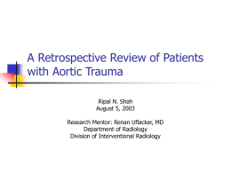 A Retrospective Review of Patients with Aortic Trauma