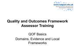 Quality and Outcome Framework Lay Assessor Training