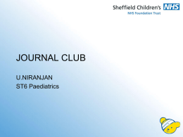 Department Presentation Title - Sheffield Children's Hospital