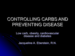 CONTROLLING CARBS AND PREVENTING DISEASE