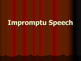 Impromptu Speech - Mr. Bliznik's Classroom