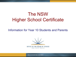 The NSW HSC: An Introduction (power point presentation)