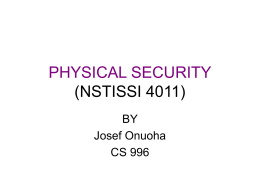 Physical Security/Tamper Resistance/OPSEC