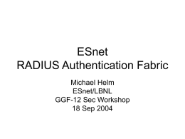 ESnet Authentication Fabric