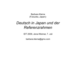 Klema Barbara: Deutsch in Japan und der Referenzrahmen
