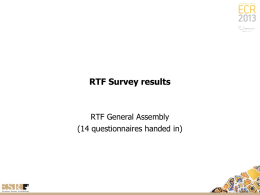 RTF Survey results - myESR.org