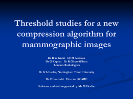 Threshold studies for a new compression algorithm for