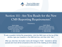 Section 111 - Are You Ready for the New CMS Reporting