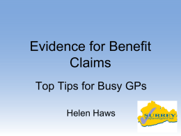 Evidence for Benefit Claims