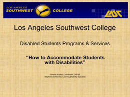Los Angeles Southwest College DSPS