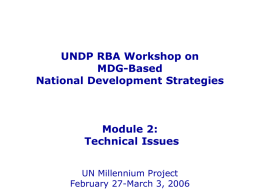 The United Nations’ MDG Strategy