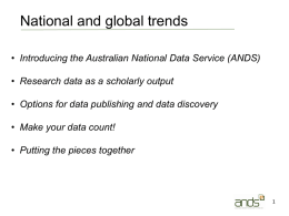 What’s new? - Australian National Data Service