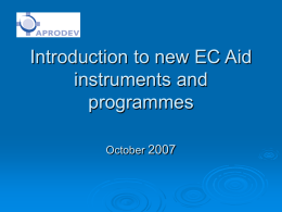 General introduction to EC Development Cooperation