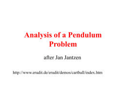 Analysis of a Pendulum Problem