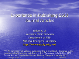 How to Publish in Journals - Orfalea College of Business