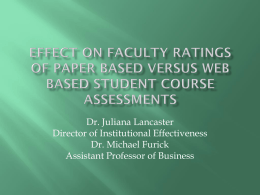 Effect on Faculty Ratings of Paper Based versus Web Based