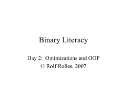Binary Literacy -- Static -- 6 -- Optimizations