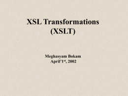 XSL Transformations (XSLT)