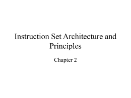 Instruction Set Principles - University of Alaska system